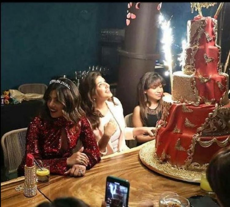 Priyanka cut her birthday cake wearing this trendy dress!