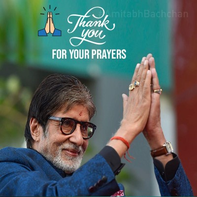 Amitabh Bachchan thanks fans with folded hands