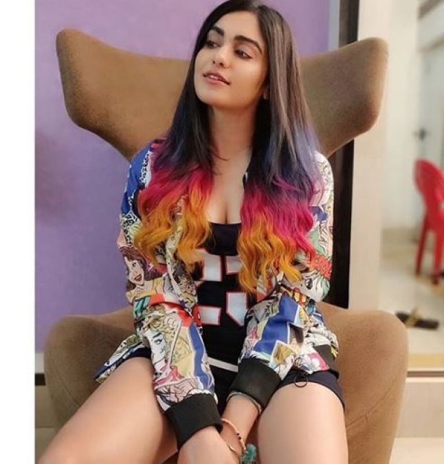 Ada Sharma, wearing her hair color matching dress, looked extremely sexy
