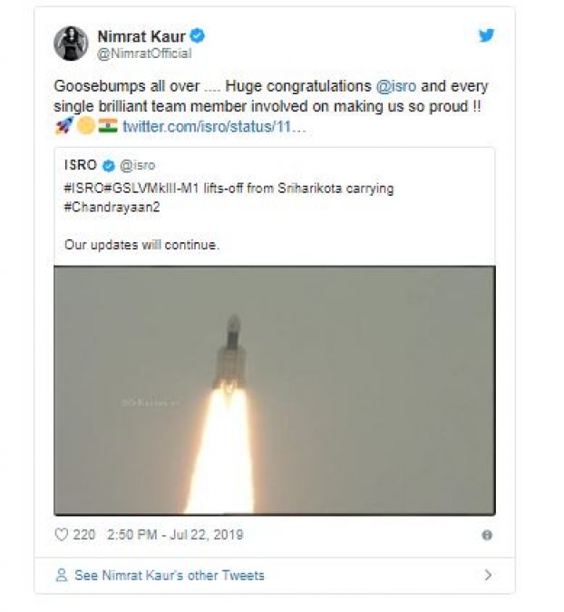 Bollywood also lauded ISRO's work, Salut at the launch of Chandrayaan-2