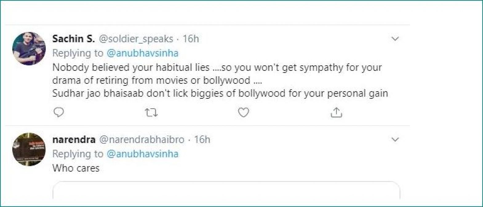 Netizens trolls Anubhav Sinha after he resigns from Bollywood