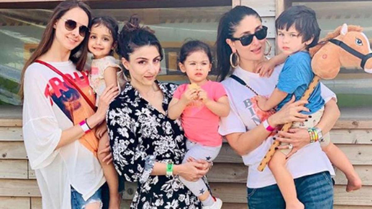 Taimur was seen like this in his mother's lap, Soha shared a photo with her daughter!