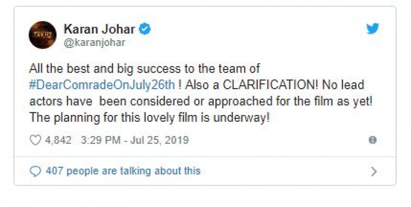 On pairing up Ishaan-Janhavi again, Karan Johar said something like this!