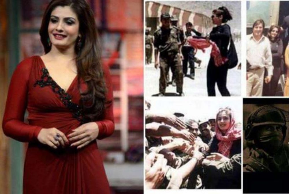 Raveena shares a 20-year-old photo when she boosted the courage of Kargil's young men!
