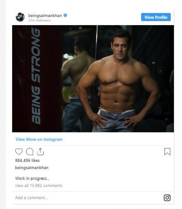 Salman Khan Shares Shirtless Photo, Fans say, look like 27!