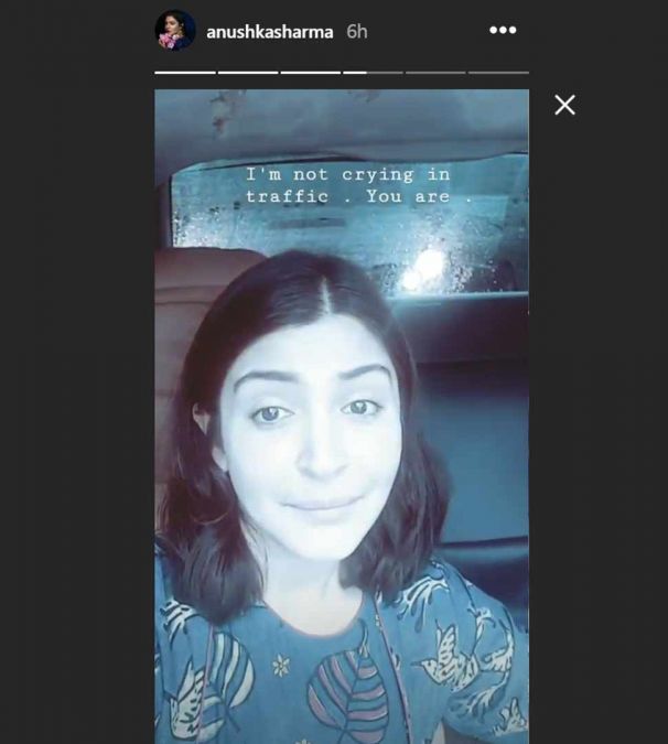 Anushka Sharma, who was caught in Mumbai's traffic, shared the video herself!