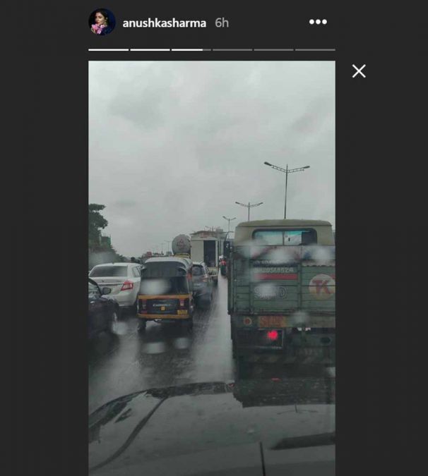 Anushka Sharma, who was caught in Mumbai's traffic, shared the video herself!