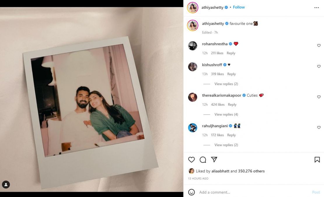 Athiya shares her favourite picture with Rahul, users said- 'When is marriage'