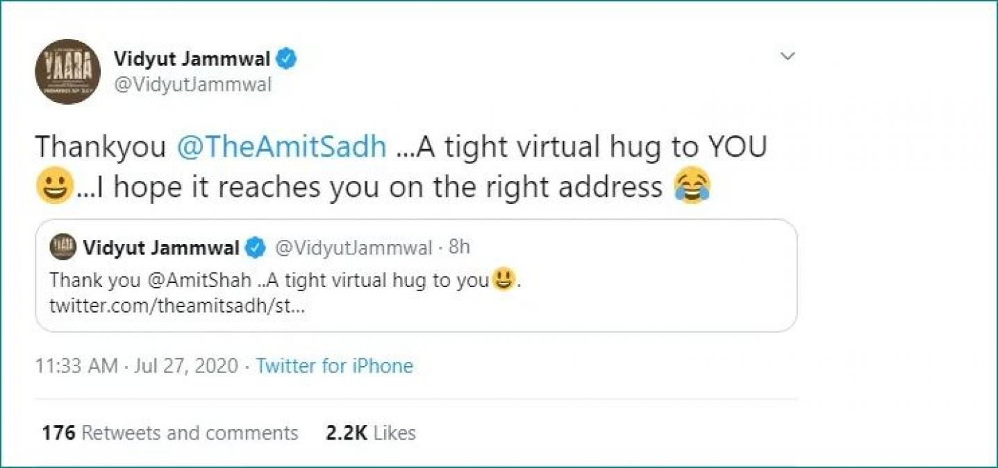 Vidyut Jamwal tagged Amit Shah in his tweet by mistake