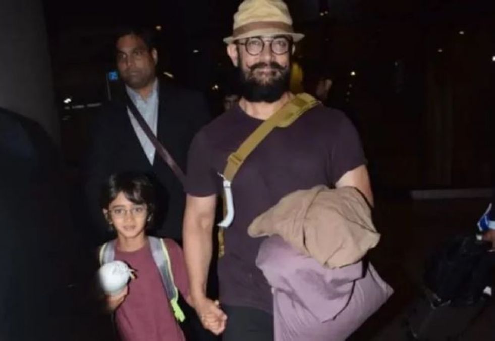 Aamir Khan snapped at Mumbai airport with his family as he returns from their London trip