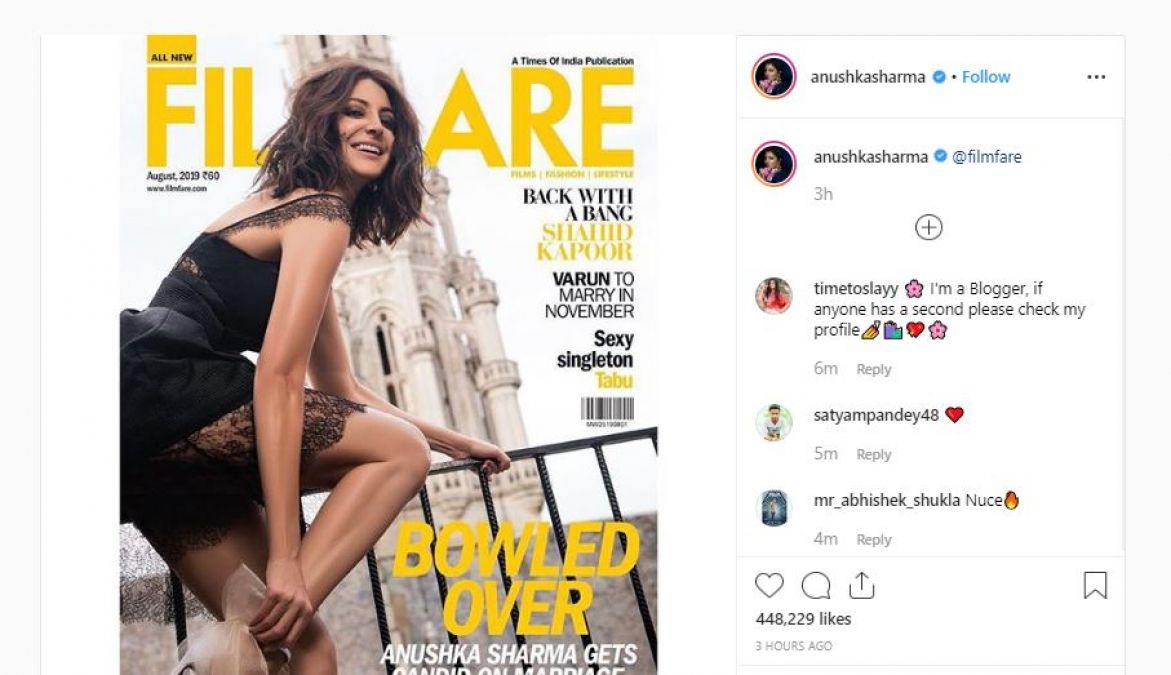 Anushka, who was featured on the cover page of Filmfare magazine won the hearts of all with her sexy look