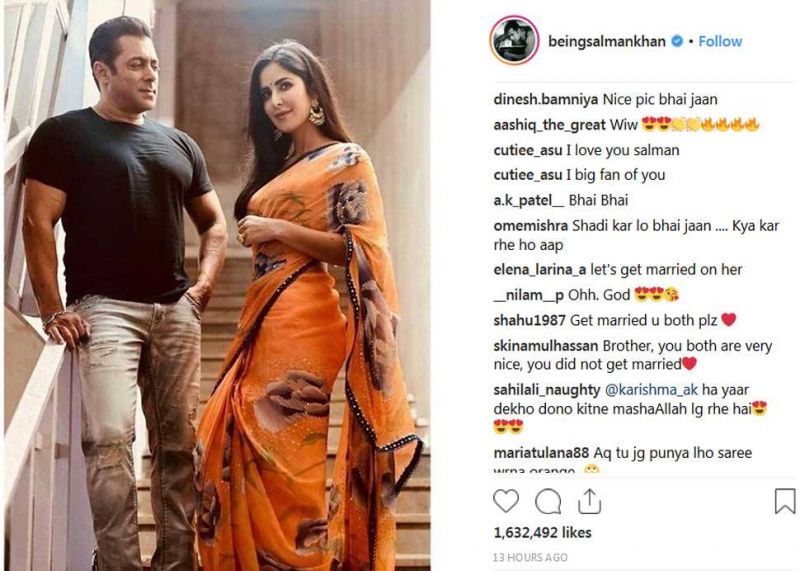 Salman Khan shares a picture with co-star, fans suggest marrying her!
