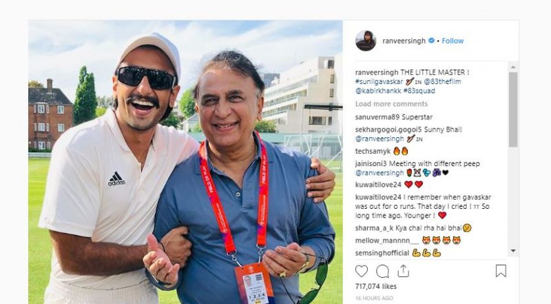 Ranveer Singh shares photos with cricket legends