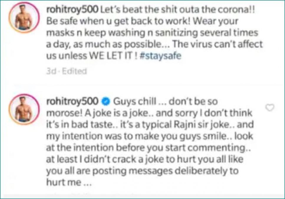Rohit Roy says this after getting trolled for sharing 'Rajinikanth tested positive for coronavirus' meme