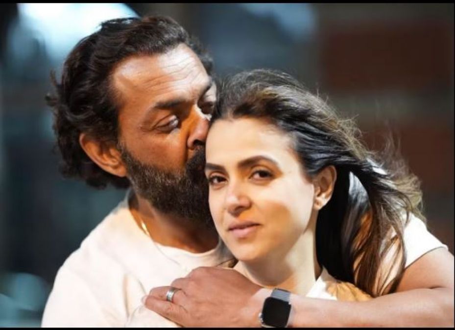 Bobby Deol appeared lost in the love of his wife