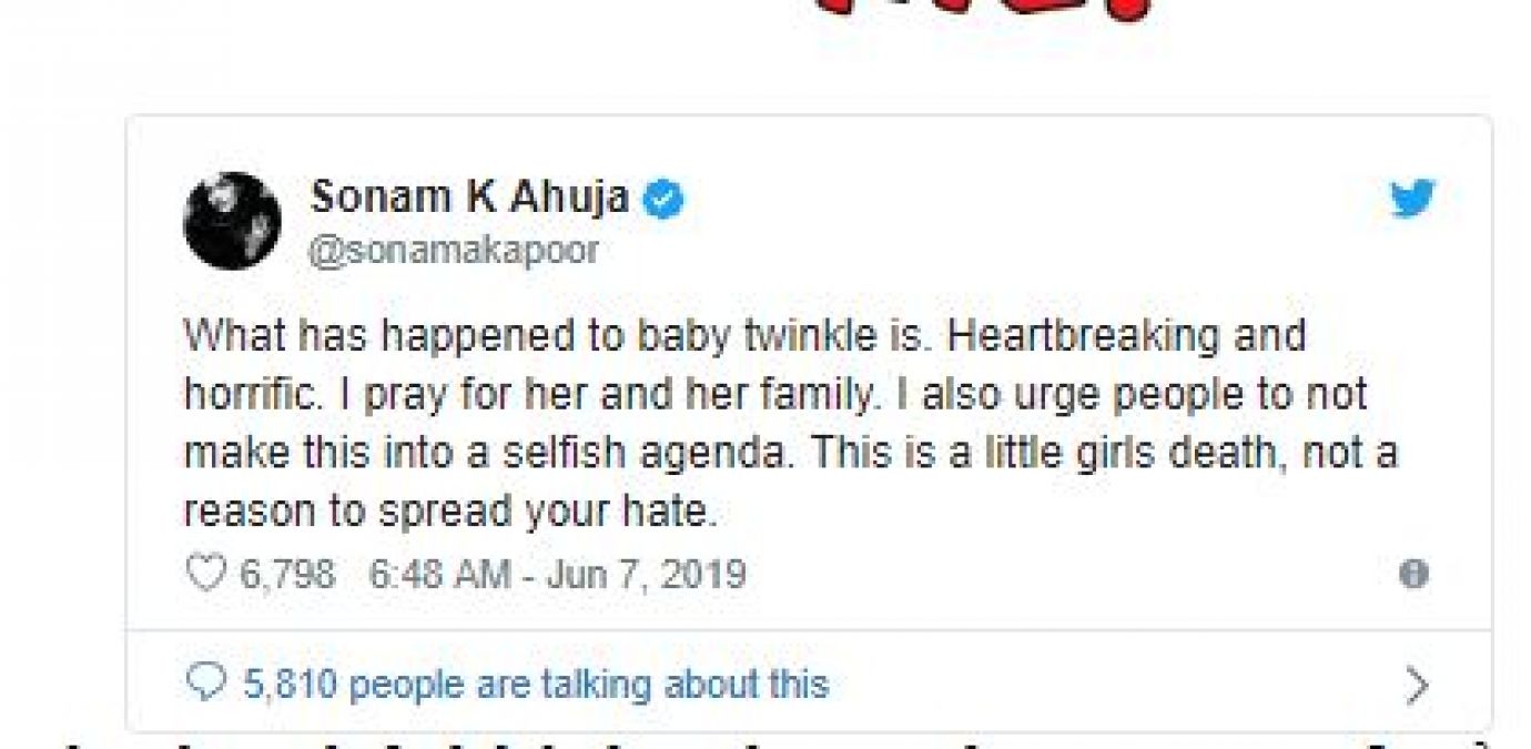 Sonam Kapoor gets trolled for her tweet on Aligarh Brutal Murder