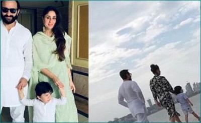 Video: Saif and Kareen came out with Taimur, policeman reprimanded