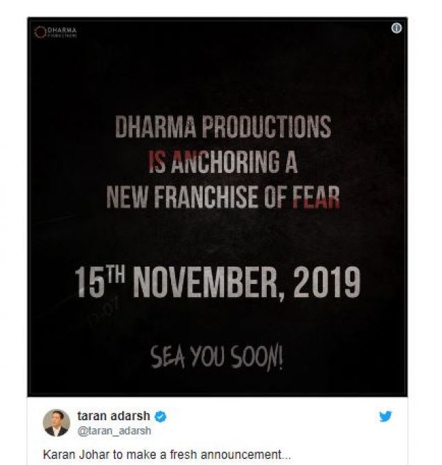 Karan Johar ready to make horror film; name to be revealed on this day!