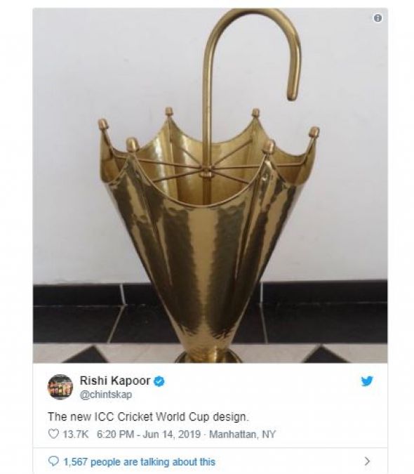 Rishi Kapoor's tweet on Rain and ICC World Cup!