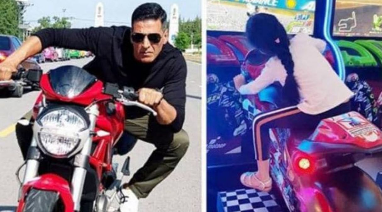 Akshay's daughter performs a stunt like her father; shares photo!