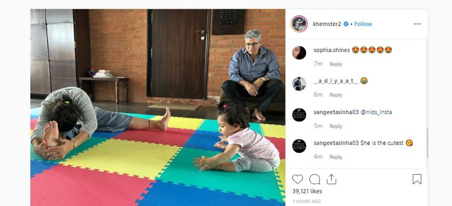 Taimur's sister doing yoga at the age of one-and-a-half years, see photo!