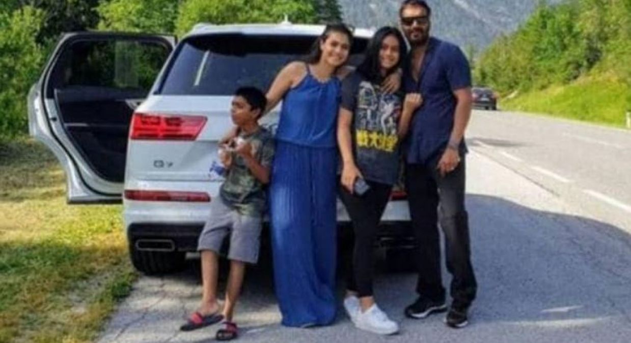 Devgan family goes for a road trip, Ajay-Kajol spend gala moments with children