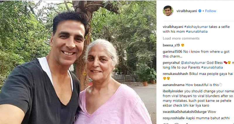 वायरल हो रही अक्षय कुमार के साथ माँ की तस्वीर, लेकिन क्या है सच्चाई!