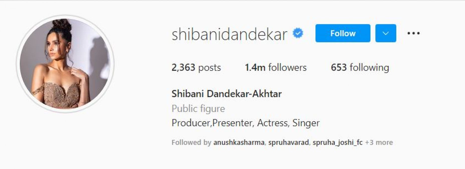 A few days after the wedding, Shibani removed 'Mrs. Akhtar' from the bio