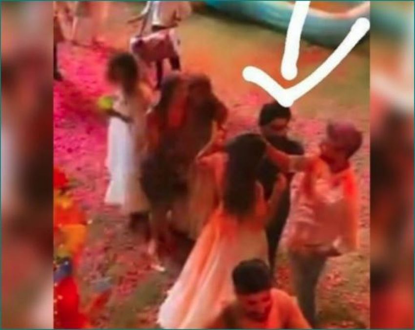 Vicky Kaushal seen playing Holi with Katrina at Ambani's Holi Party