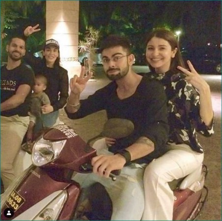 Virushka seen riding scooty, cute picture going viral