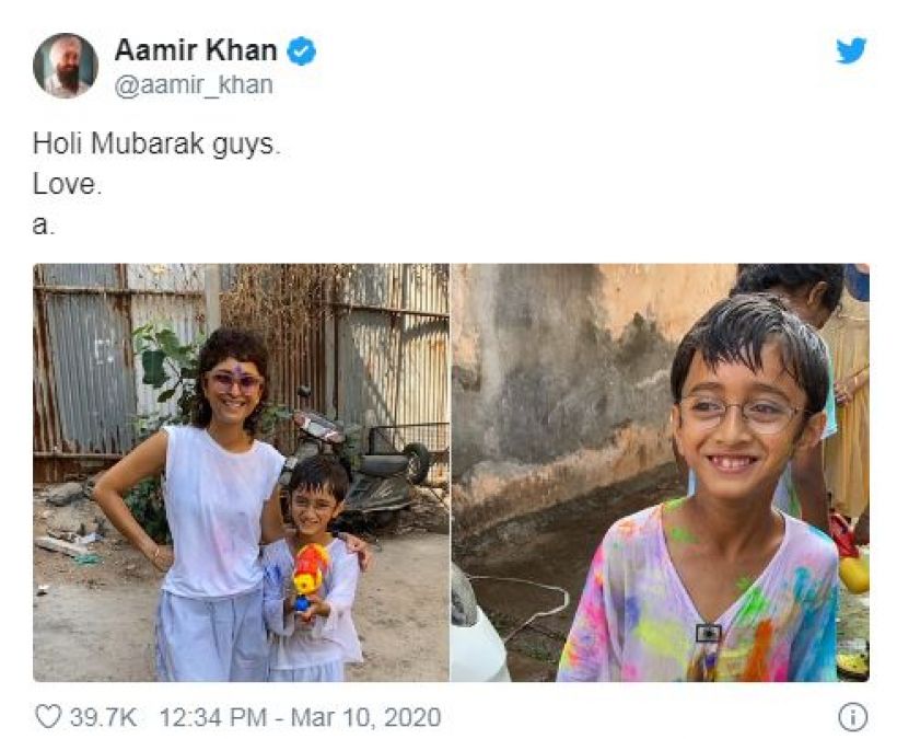 आमिर खान के परिवार पर चढ़ा होली का खुमार, देखिए खास तस्वीरें