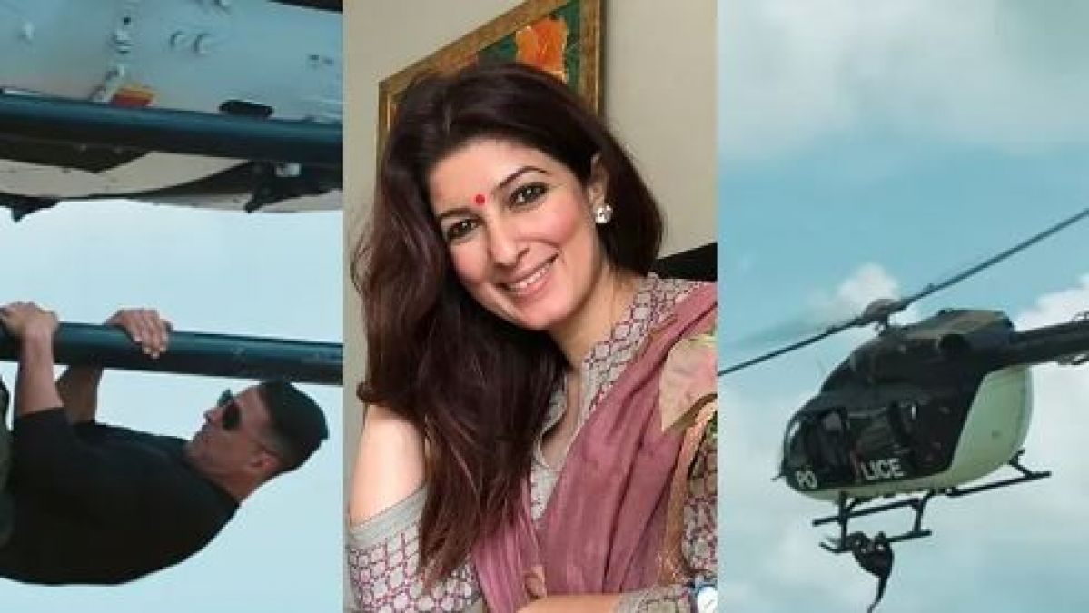 Twinkle Khanna's reaction Akshay's helicopter stunt