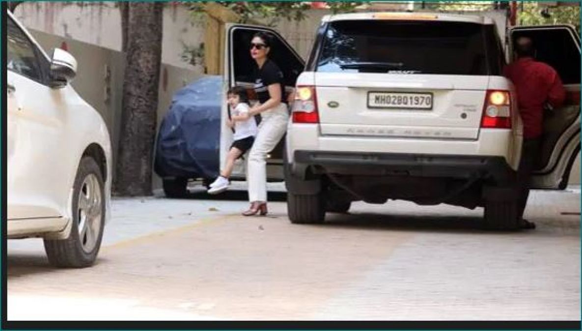 Saif Ali Khan and family pose for paparazzi, see cute pictures here
