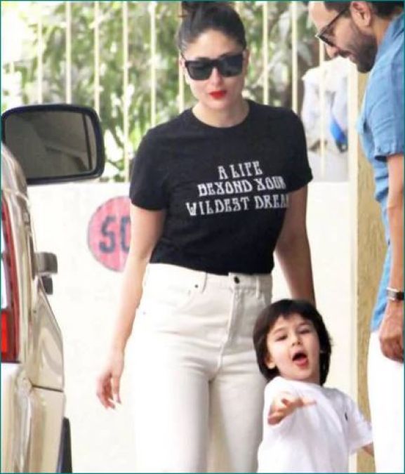 Saif Ali Khan and family pose for paparazzi, see cute pictures here