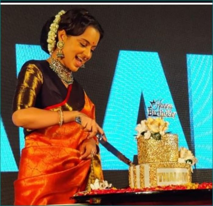 Kangana Ranaut celebrates her birthday at the trailer launch of ‘Thalaivi’