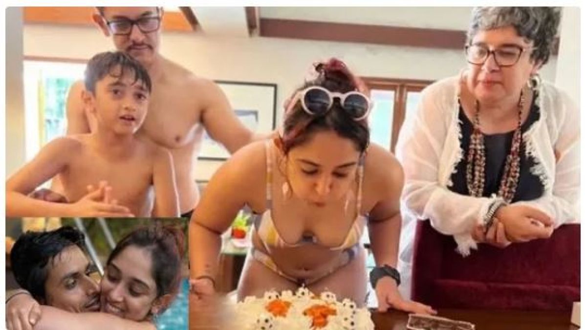 शर्टलेस होकर आमिर ने मनाया बेटी का जन्मदिन, बिकिनी पहन आयरा ने काटा केक