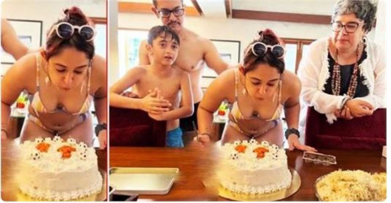 Ira cuts a cake in front of dad wearing bikini, trollers said- 'Shameless father-daughter'