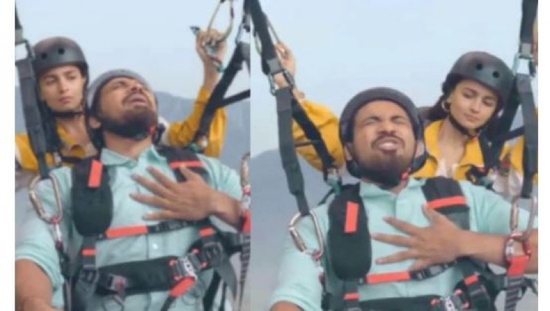 Alia seen paragliding with 'Land Kara De' meme fame Vipin Sahu