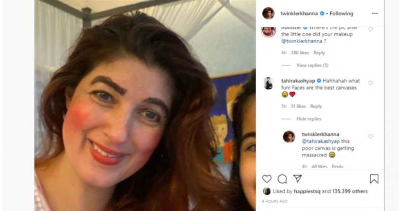 Daughter did Twinkle's makeup, photo going viral