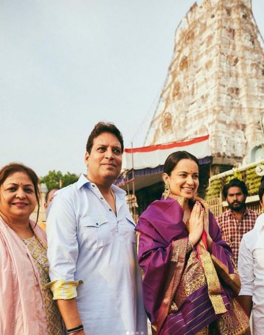 Kangana reached Tirupati Balaji before Dhakad release, took blessings