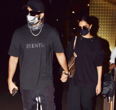 Deepika, Ranveer snapped in stylish look at airport returning from Bengaluru