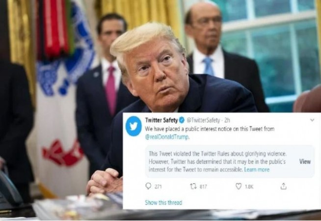 Twitter issued public notice on Donald Trump's tweet