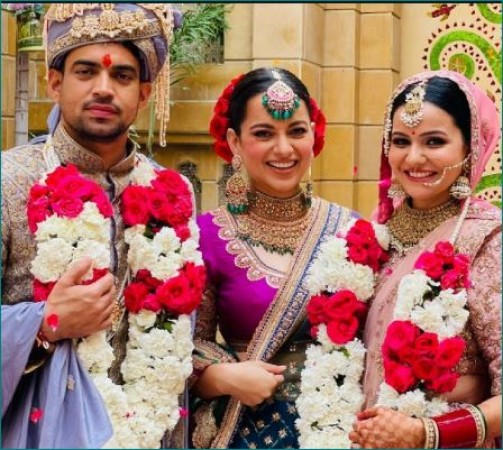 Kangana Ranaut looks perfect in her brother's wedding, See pics