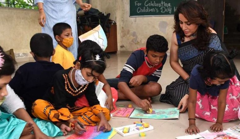 This famous Bollywood actress spent time with children from weaker sections on Children's Day