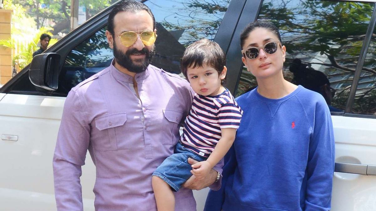 Taimur goes for walk with father Saif and mother Kareena, Watch video
