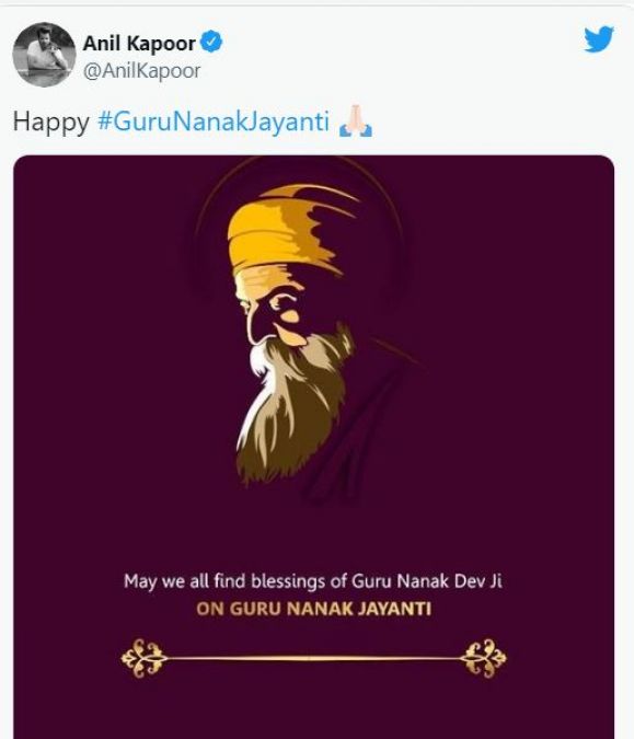 From Anil Kapoor to Anupam Kher, wishes on Guru Nanak Jayanti