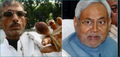 Man chops off his finger to celebrate Nitish Kumar's victory