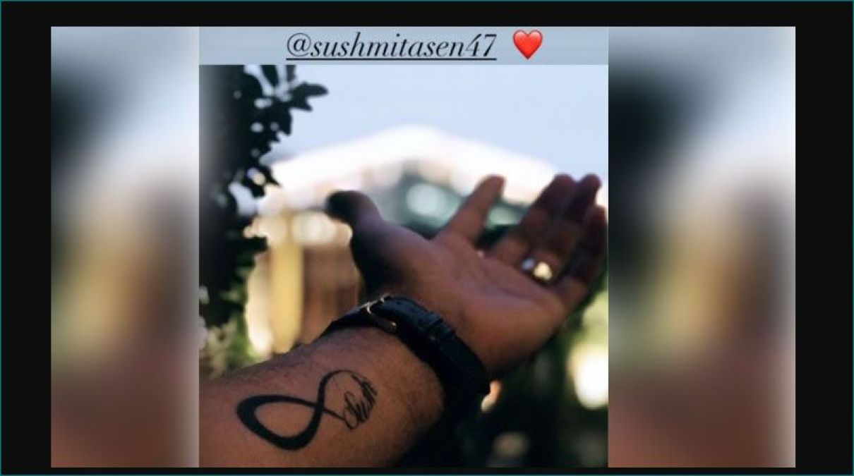Rohman Shawl gets Sushmita Sen’s name tattooed on his arm