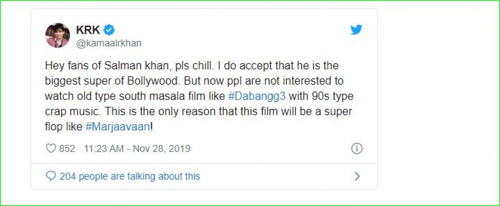इस खान ने बताया दबंग 3 को सुपर फ्लॉप, कहा- 'सलमान खान सुपरस्टार हैं लेकिन...'