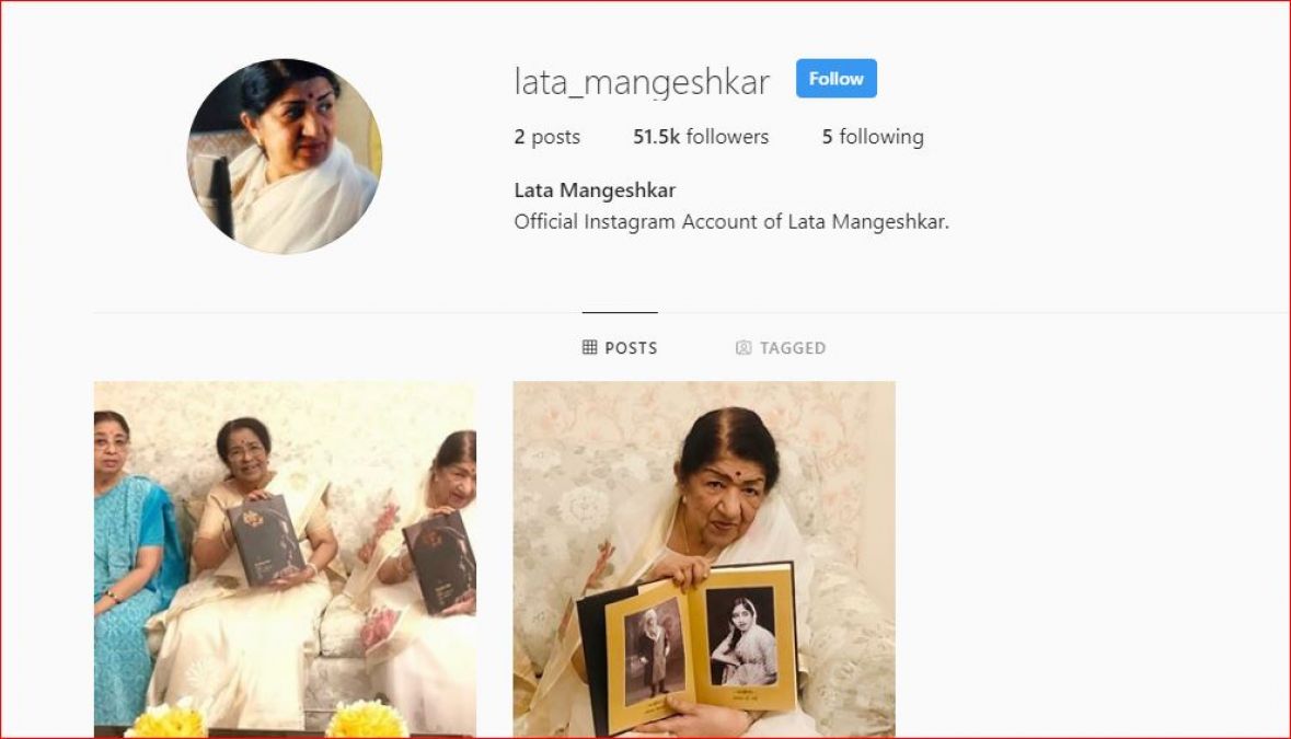Lata Mangeshkar became active on Instagram at the age of 90, followed these 5 people